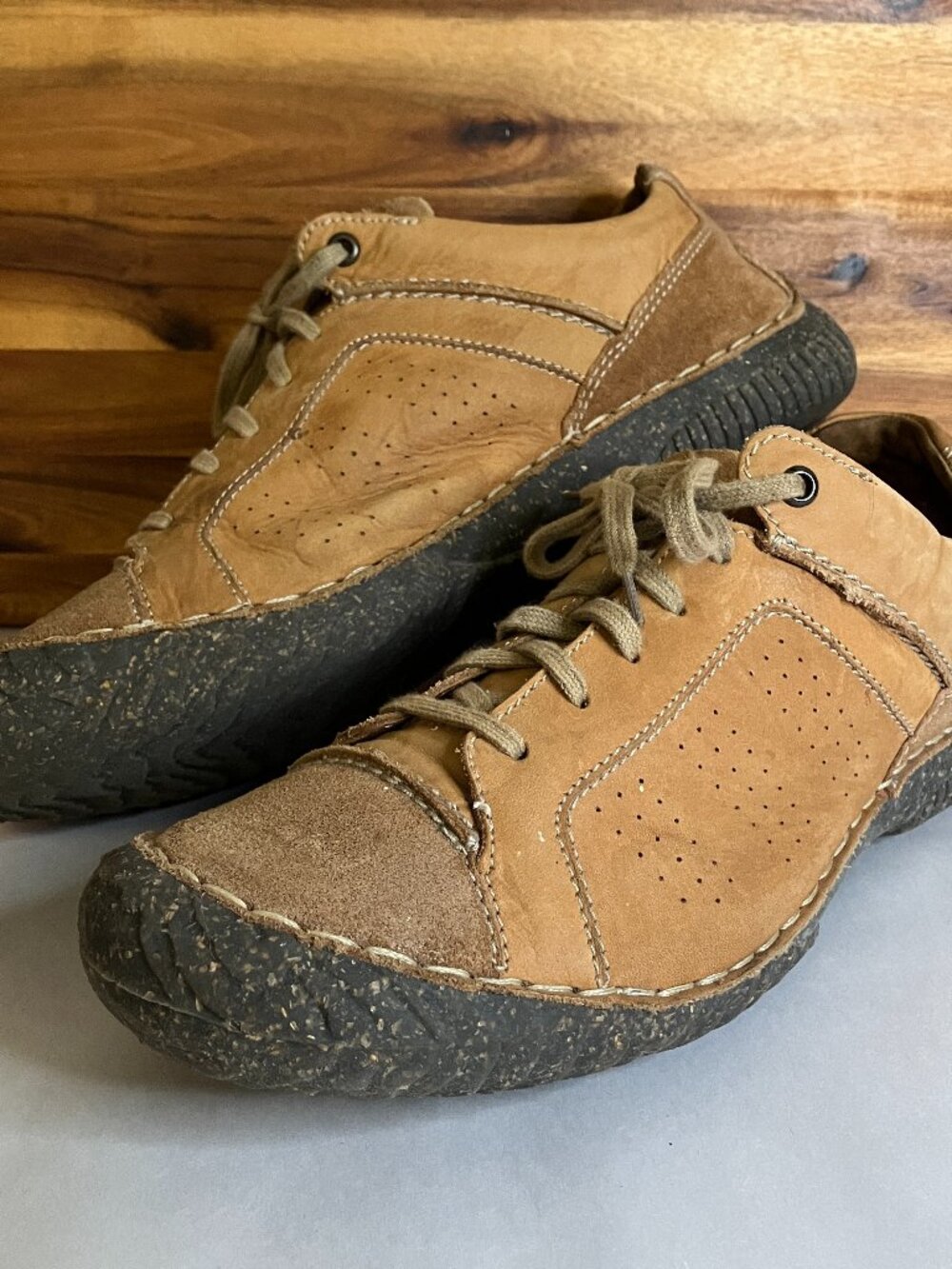 Josef Seibel Leather Comfort Oxford Shoes Tan Brown Lace Up 199778